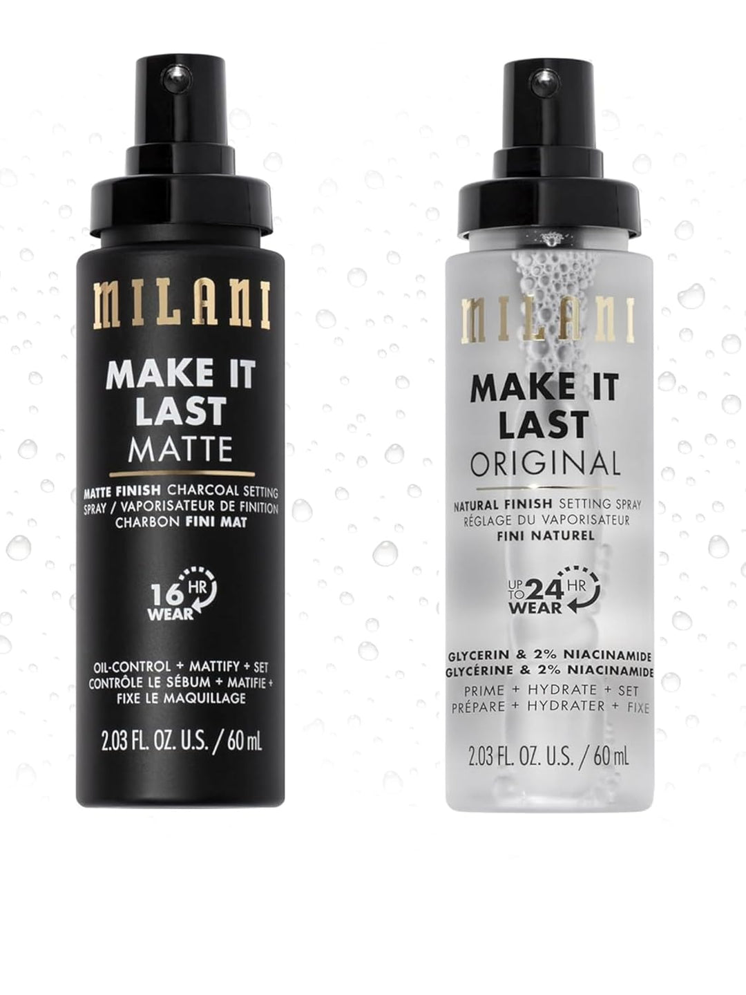 Milani Setting Spray & Primer | 3-in-1 Hydrating Makeup Setting Spray | 2 Pack