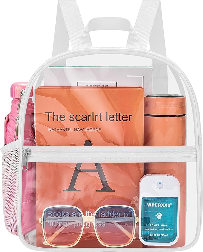 USPECLARE Clear Backpack Stadium Approved 12X11x6, Waterproof Clear Bag Stadium Backpack for Concert Work Sport Event