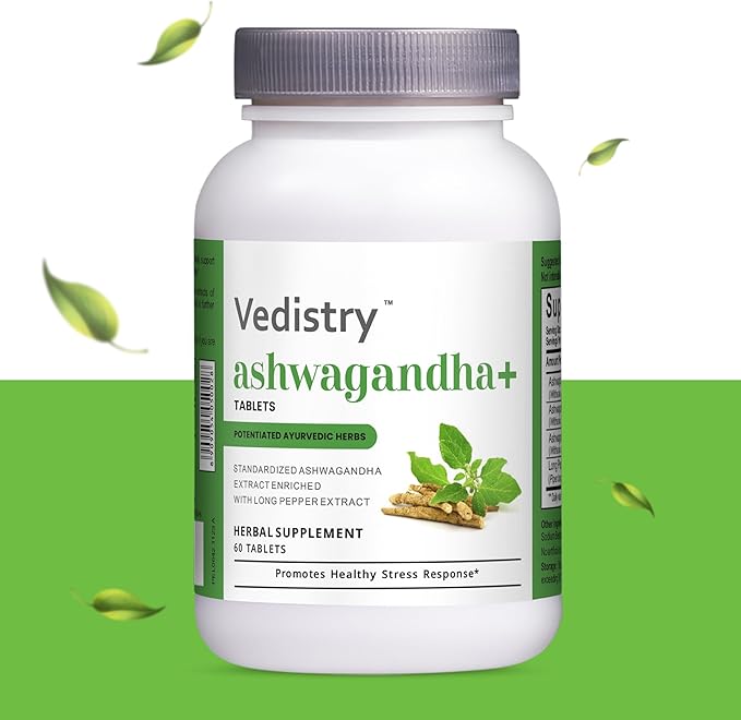 Ashwagandha+ 1100mg Tablets with Long Pepper | 60 Tablets | Natural Adaptogen for Stress Relief, Mood Support, Energy Boost & Adrenal Health | Vegan Herbal Supplement | Pack of 1