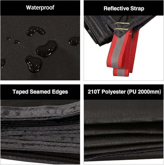 REDCAMP Ultralight Tent Footprint, PU 2000 Waterproof Camping Tent Tarp with Drawstring Carrying Bag, Waterproof Camping Tarp for Outdoor Hiking Camping