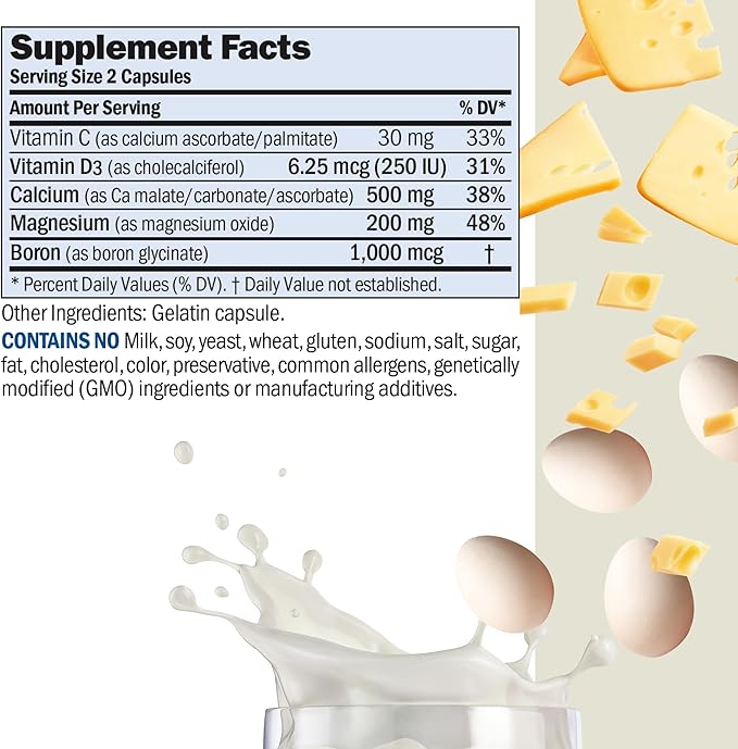 ANDREW LESSMAN Calcium Magnesium Intensive Care 250 Capsules - Bone and Skeleton Health Essentials. Easy to Swallow Capsules, Super Soluble Fine Powder. Gentle to Even The Most Sensitive Stomachs