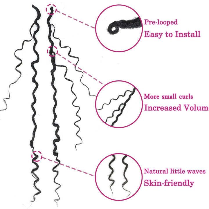 8 Packs Crochet Hair for Black women, Goddess Locs Crochet Hair, Goddess Faux Locs with Curl Braids (12Inch, 8Packs, 1B)