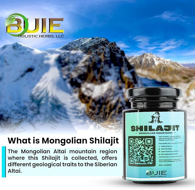 Buie Authentic Mongolian Shilajit | from Altai Mountains | Pure Shilajit Resin | Natural Source of Fulvic Humic Blend | Ayurvedic Rasayana Rejuvenation Herbal Supplement | 100 GMS (3.5 Fl oz)