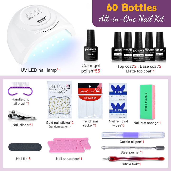 32+4 Pcs Gel Nail Polish Kit | Glitter Soak Off Gel for DIY Manicure