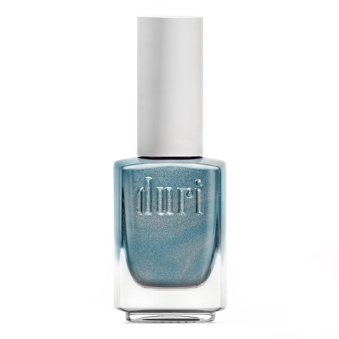 Duri Nail Polish, 766 Ocean Vibe, Light Green Metallic Shimmer, Full Coverage, Fast Drying, Shiny Finish
