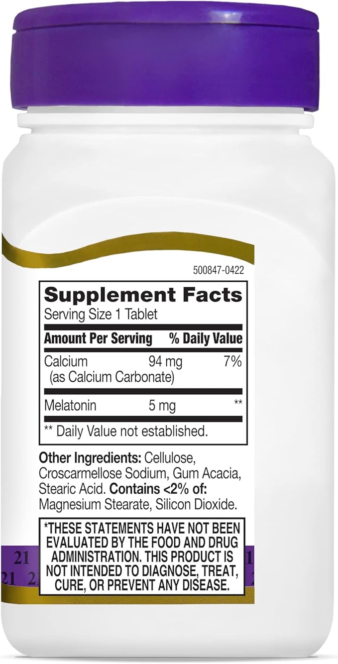 21st Century Melatonin 5 mg Tablets, 120 Count (Pack of 2)