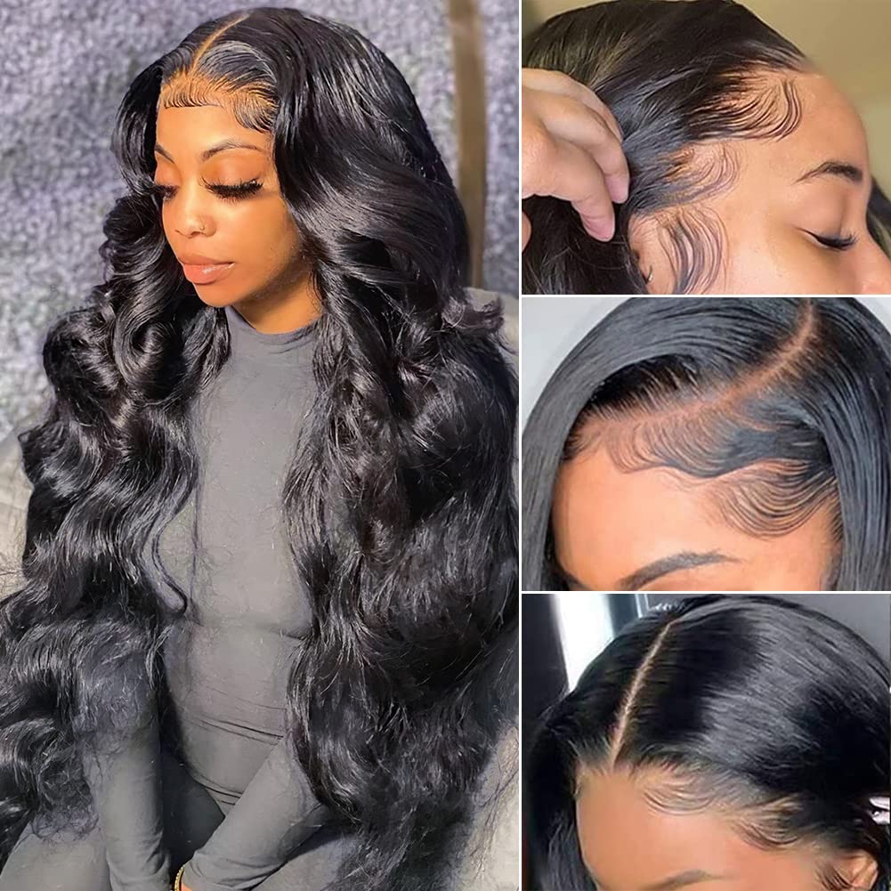 Pizazz Body Wave Lace Frontal Wigs Human Hair Pre Plucked With Baby Hair 180 Density Glueless Human Hair Wigs For Black Women 13