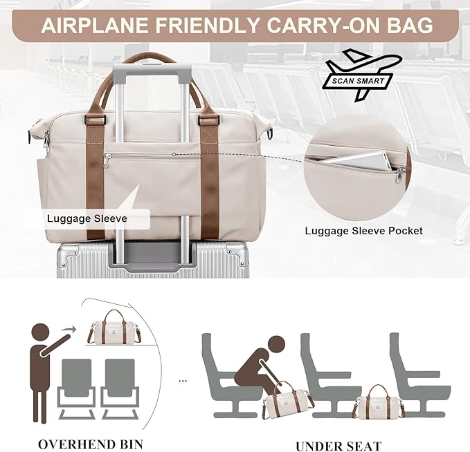 Travel Duffel Bag,Sports Tote Gym Bag,Shoulder Weekender Overnight Bag for Women