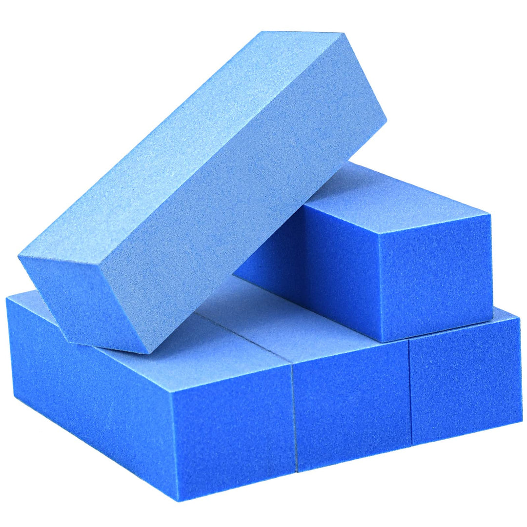 Maryton Nail Buffer Blocks, Fine Grit 180/240 Professional Salon Quality 3 Way Blue Buffing Blocks For Natural Nails - Buff Nail