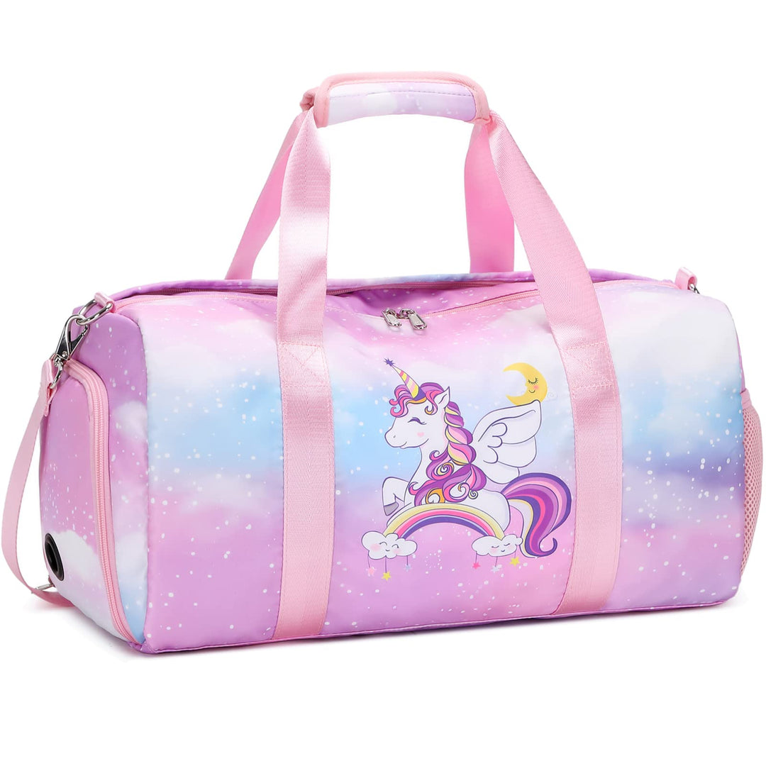 Sports Duffel for Girls Dance Bag Duffle Bag Teen Girls Gymnastics Bag Overnight Weekender Bag Teen Gym Bag Travel Duffle Sleepover Carry On Bag Ballet Bag with Shoe Compartments
