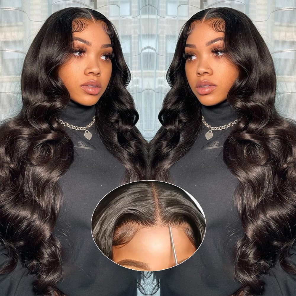 Uveous Wear And Go Glueless Wigs Human Hair Pre Plucked Pre Cut For Beginners Body Wave Lace Front Wigs Human Hair 180% Density 5x5 HD Lace Closure Wigs Human Hair Wigs For Women 20 Inch