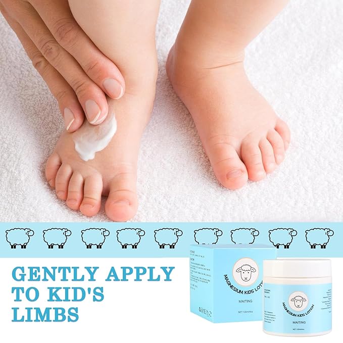 Magnesium Lotion for Kids,4oz Magnesium Lotion for Sleep,Topical Magnesium Cream Helps Kids Stay Calm During The Night and at Bedtime,Soothing Relief & Relaxation