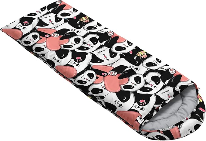 AILONEN Cartoon Fox Camping Sleeping Bag for Boys Girls Adults,Lightweight & Waterproof,3 Season Warm & Cold Weather,Portable,Kawaii Fox Printed Sleeping Bag,Traveling,Camping,Hiking