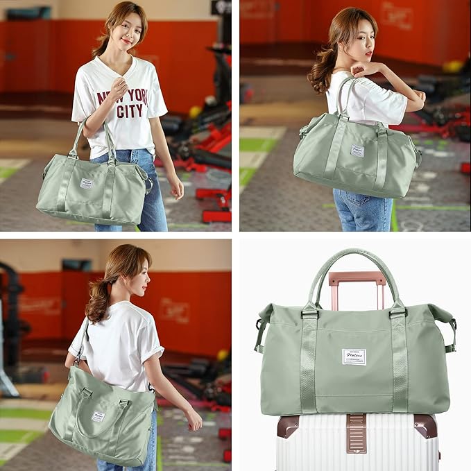 Travel Duffel Bag,Sports Tote Gym Bag,Shoulder Weekender Overnight Bag for Women