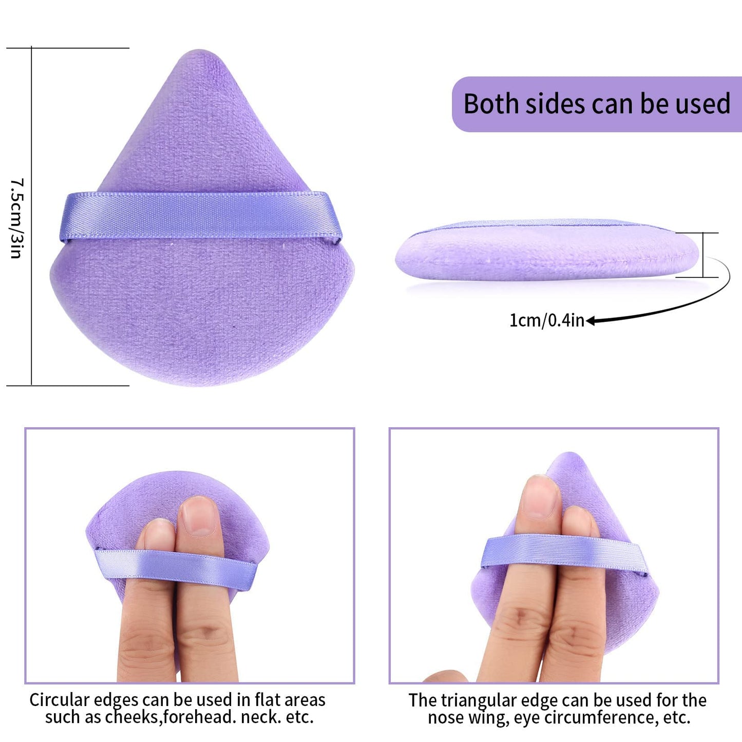 16 Pcs Triangle Makeup Puffs, Soft Cosmetic Foundation Powder Sponge Cushion Puffs for Loose Powder Wet Dry Makeup - 4 Colors