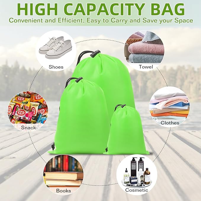 iMucci Upgrade Waterproof Drawstring Bag Sack Nylon Bag Ditty Bag for Gym Traveling, Hiking, Yoga, Shopping