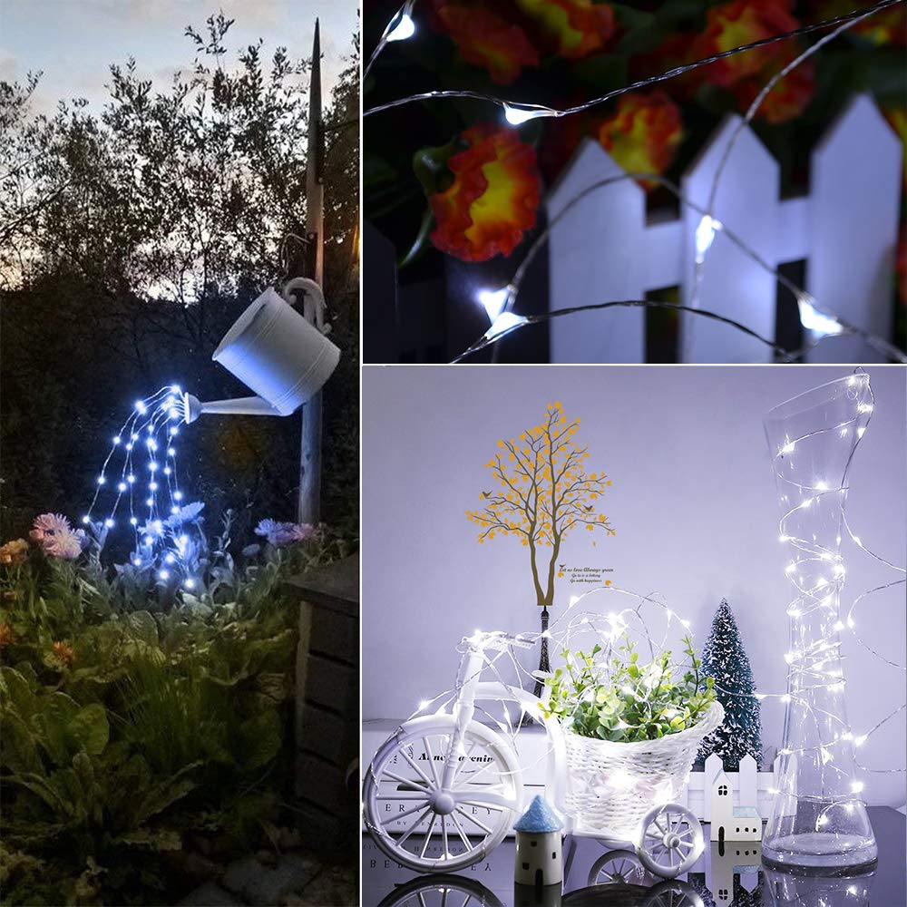 cshare Solar String Lights, 50 LEDs 2 Pack Powered Fairy Lights Outdoor 8 Modes 33 FT Solar Garden Lights,Waterproof for Yard,Pathway,Christmas Tree, Home, Wedding, Party Decorations(Cool White)