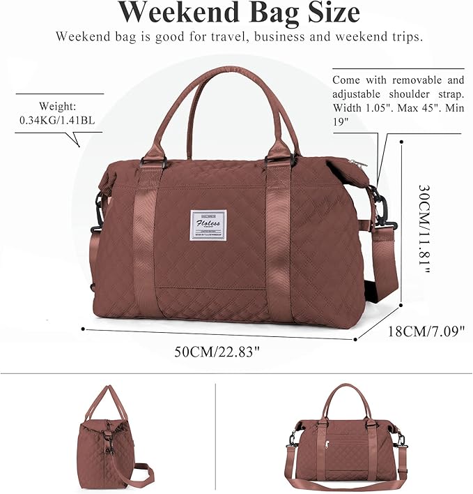 Travel Duffel Bag,Sports Tote Gym Bag,Shoulder Weekender Overnight Bag for Women