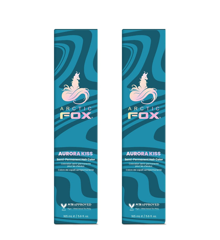 ARCTIC FOX Vegan Semi-Permanent Hair Color Dye | AURORA KISS 5.6 Fl Oz (2-Pack)