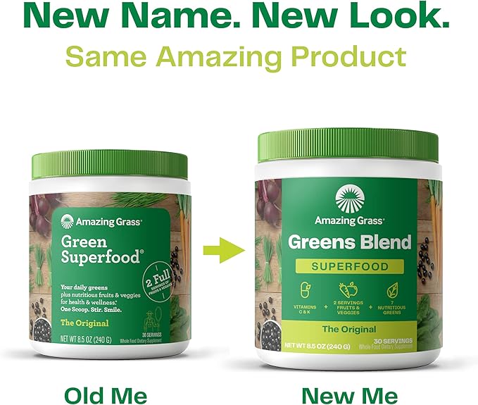 Amazing Grass Greens Blend Superfood: Super Greens Powder Smoothie Mix & Greens Blend Superfood: Super Greens Powder Smoothie Mix