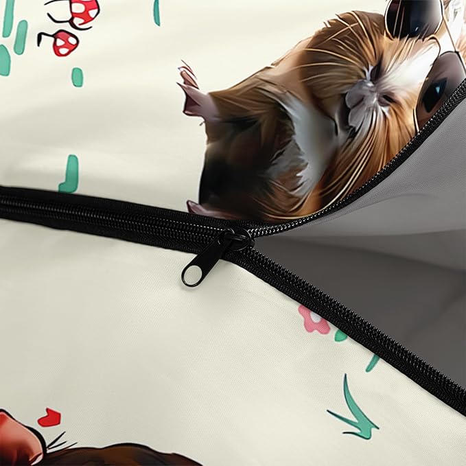 AILONEN Cartoon Fox Camping Sleeping Bag for Boys Girls Adults,Lightweight & Waterproof,3 Season Warm & Cold Weather,Portable,Kawaii Fox Printed Sleeping Bag,Traveling,Camping,Hiking