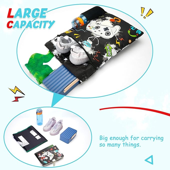 WAWSAM Gym Drawstring Backpack String Bag - 15” x 17” Sports Gym Bag for Kids Waterproof Swimming Beach Shopping Yoga Bag