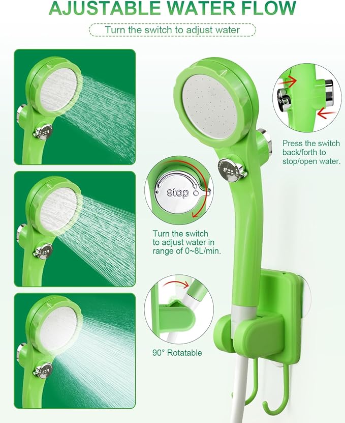 AUTOPkio Portable Camping Shower - Outdoor Camp Shower with Showerhead Sprayer & Rechargeable Battery Pump for Camping, Travel, Hiking, Car Washing, Pet Bath