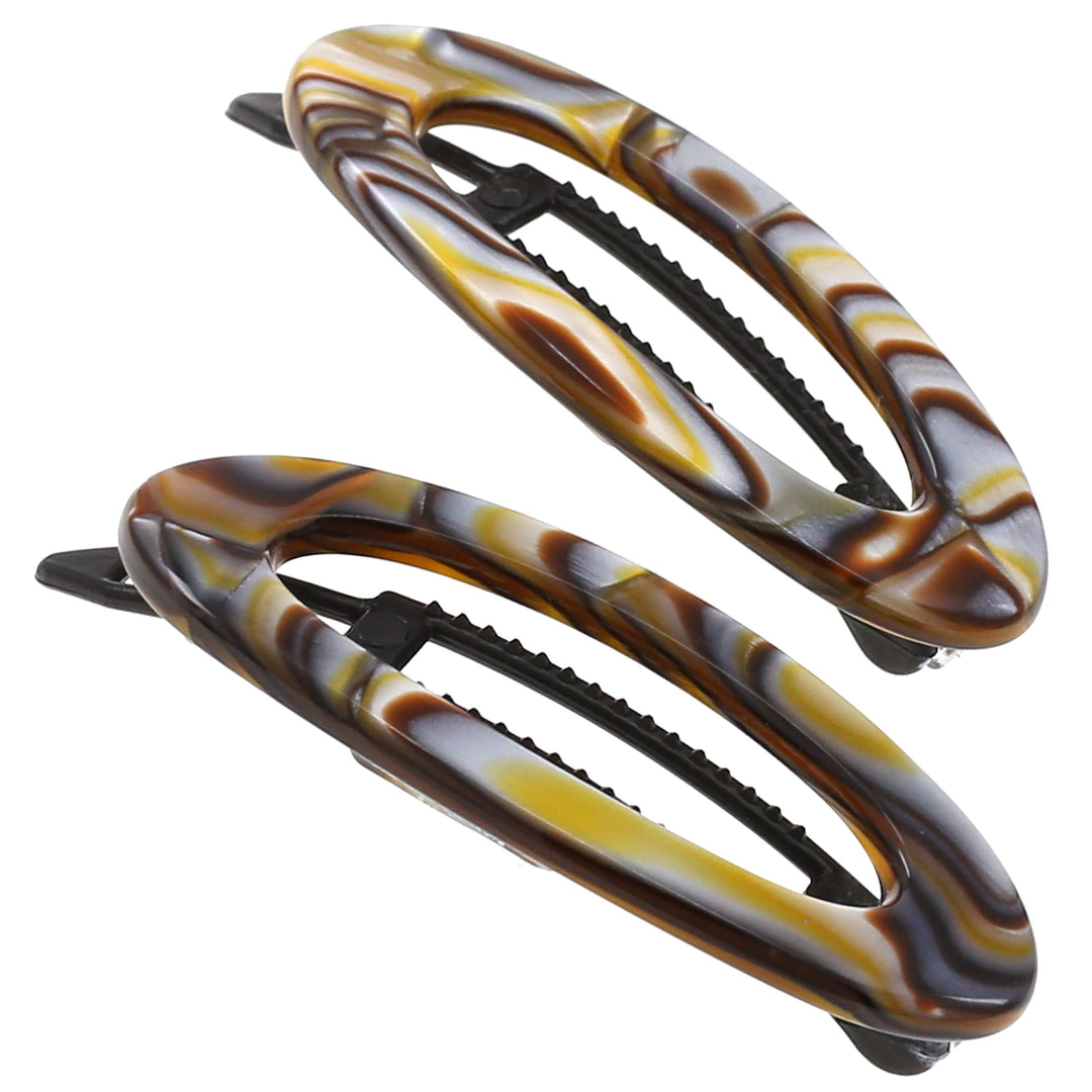 Camila Paris Cp3367 French Hair Barrette Clip For Women, Handmade, Onyx, Side Slide-In Metal-Free Closure Strong Hold Grip Hair