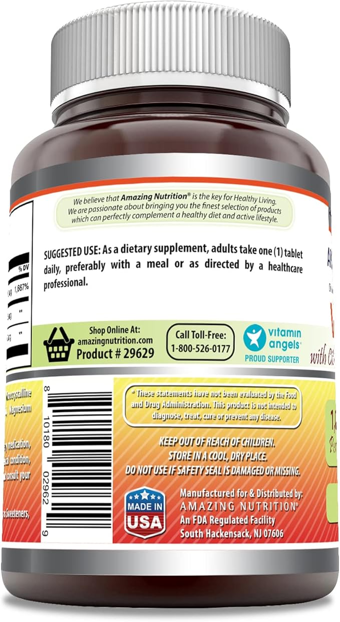 Amazing Formulas Vitamin C with Rose HIPS and Citrus Bioflavonoids | 240 Tablets Supplement | Non-GMO | Gluten Free | Made in USA