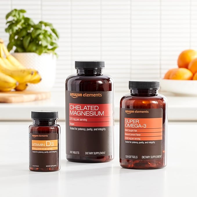 Amazon Elements - Chelated Magnesium, 240 tablets, 270 mg per Serving, as Magnesium Glycinate Chelate, Vegan