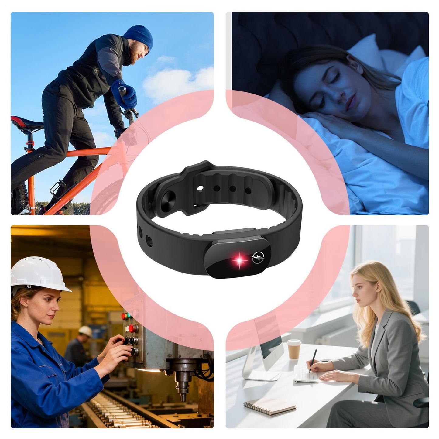 Smart Anti-Static Bracelet, 25x1.5cm ABS Silicone Wrist Band for Shock Protection, Electronics Work, DIY Repair, Home, Office, PC, Gadget Maintenance, Daily Use