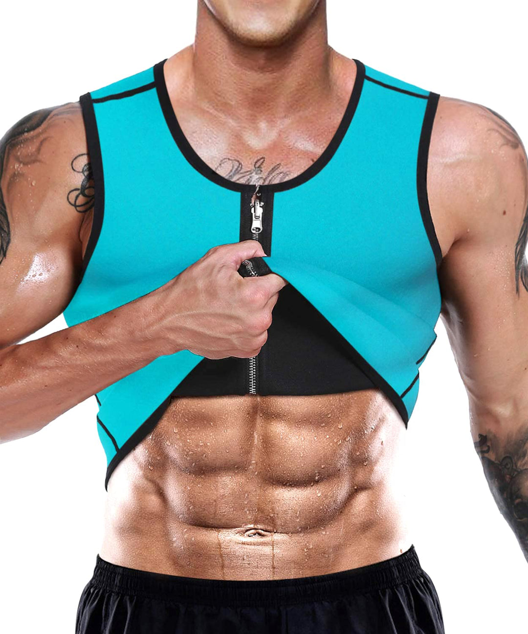 NonEcho Men Sauna Vest Hot Sweat Waist Trainer Corset Neoprene Tank Top Shapewear Slimming Shirt Workout Suit