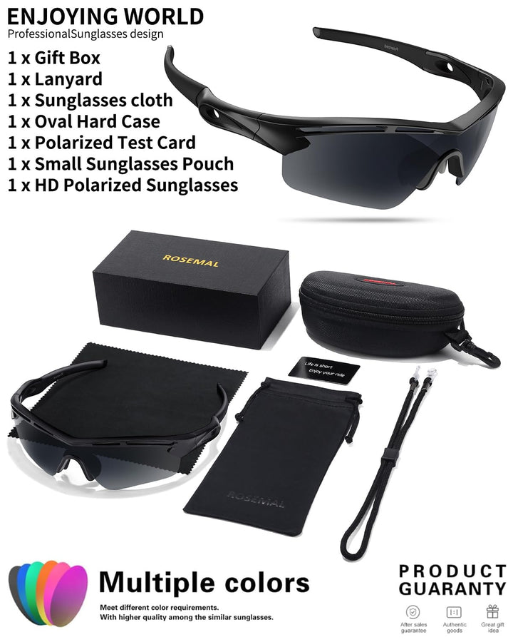 Polarized Sports Sunglasses for Men Women Youth Baseball Cycling Running Driving Fishing Tennis Golf Motor TAC UV400 TR90