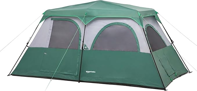 Amazon Basics Instant Camping Tent with Rainfly, Weather-Resistant, Quick Setup