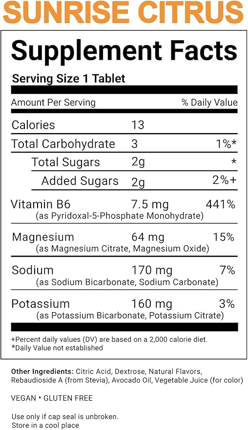 Sunrise Citrus All Natural Hydration & Kidney Health Supplement to Combat Calcium Oxalate Crystal Formation, 80 Tablets