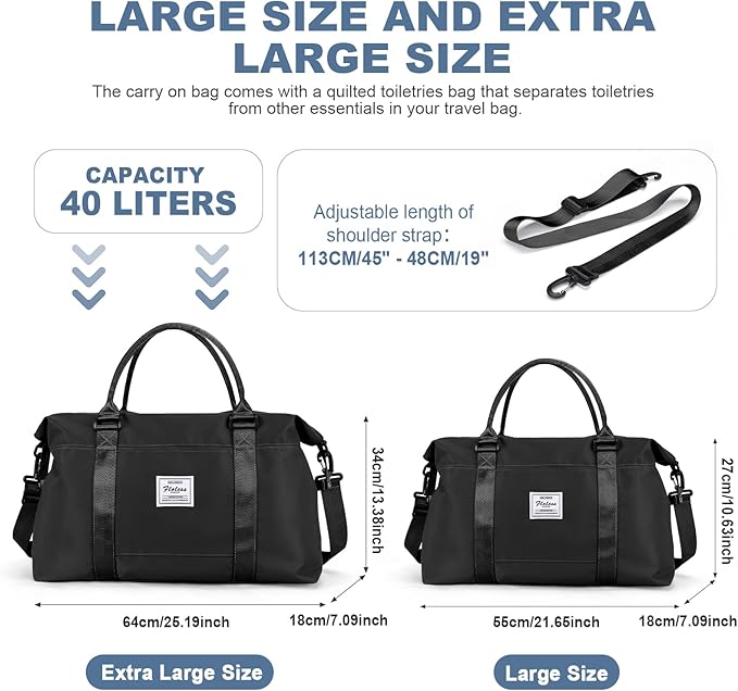 Travel Duffel Bag,Sports Tote Gym Bag,Shoulder Weekender Overnight Bag for Women