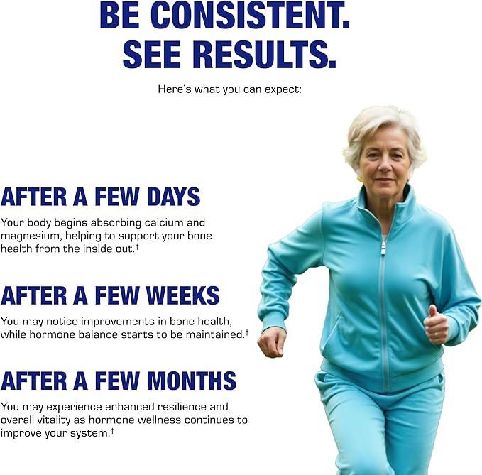 Osteo-Plex Bone Health Supplement for Women - Clinical Formula Bone Strength Supplement with Magnesium Calcium Vitamin D3 & Trace Minerals Complex - Easy to Swallow Gentle Tablets - 240 Count