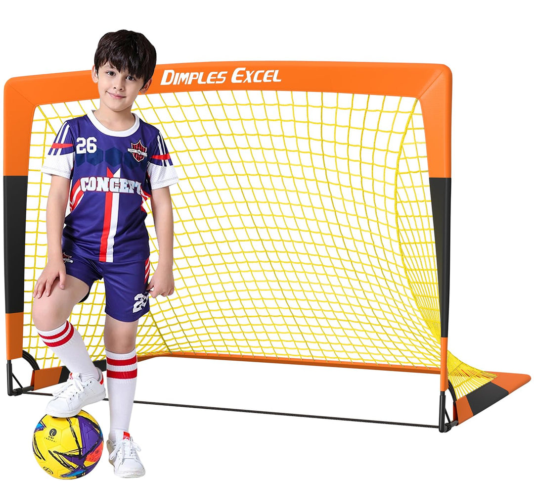 Dimples Excel Soccer Goal 100008, Orange Black, 4x3 FT, Portable & Durable for Backyard Skills Practice, Kids 6+, Soccer