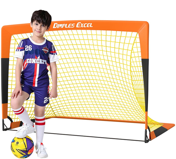Dimples Excel Soccer Goal 100008, Orange Black, 4x3 FT, Portable & Durable for Backyard Skills Practice, Kids 6+, Soccer