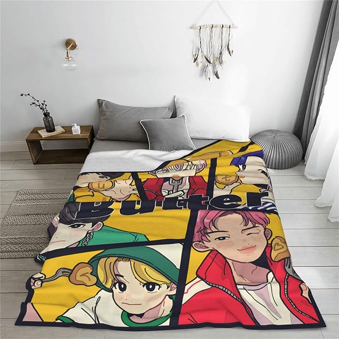 Blanket 50"X60" Soft and Comfortable Warm Fleece Throw Full Picture of Idol Group Blankets Yoga Blankets Beach Blanket Picnic Blankets for Dorm Room Decor Sofa Bed Camping Travel All Season