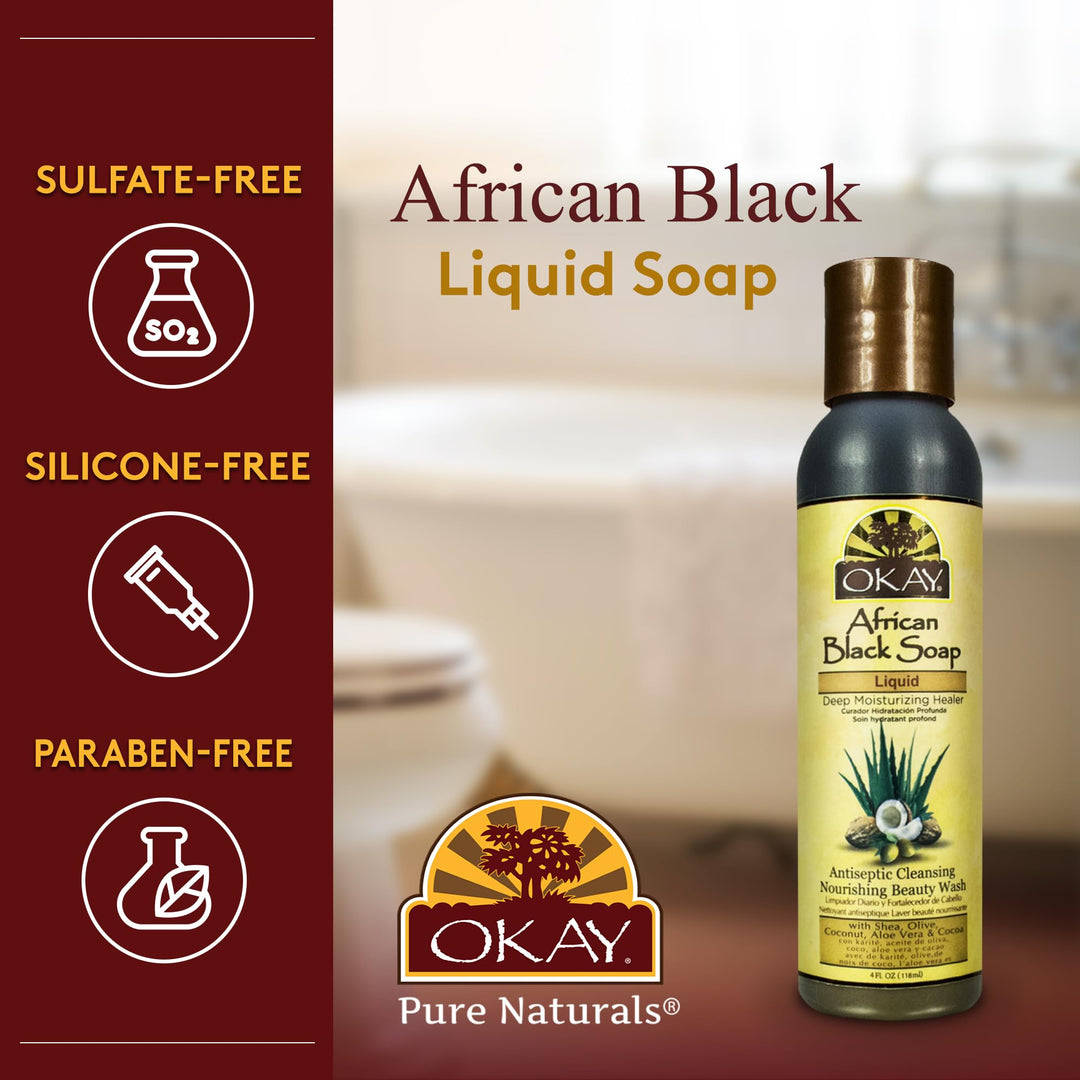 Okay Black Soap Liquid 4 oz.