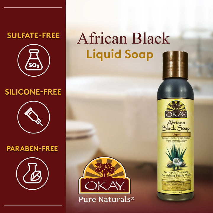 Okay Black Soap Liquid 4 oz.