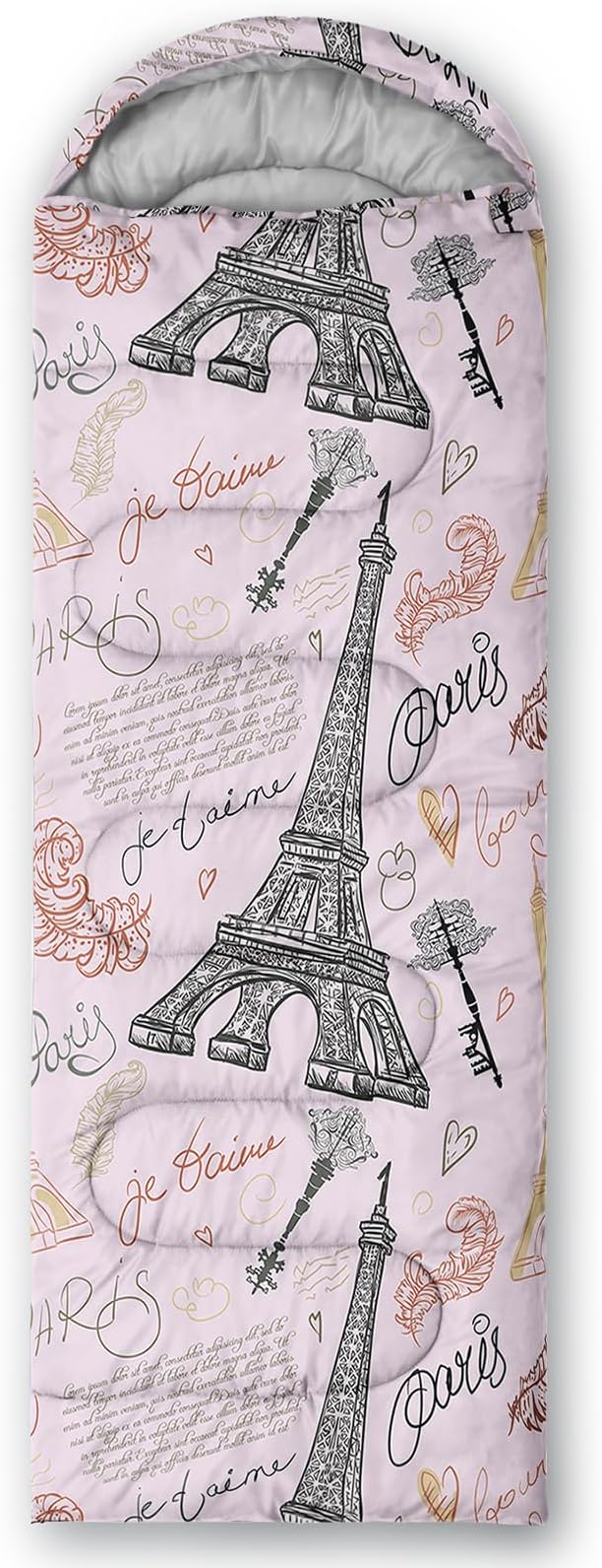 AILONEN Kids Floral Cat Camping Sleeping Bags,Lightweight & Waterproof,3 Season Warm & Cool Weather,Kawaii Kitten Sleeping Bags for Girls Adults,Travelling,Outdoors