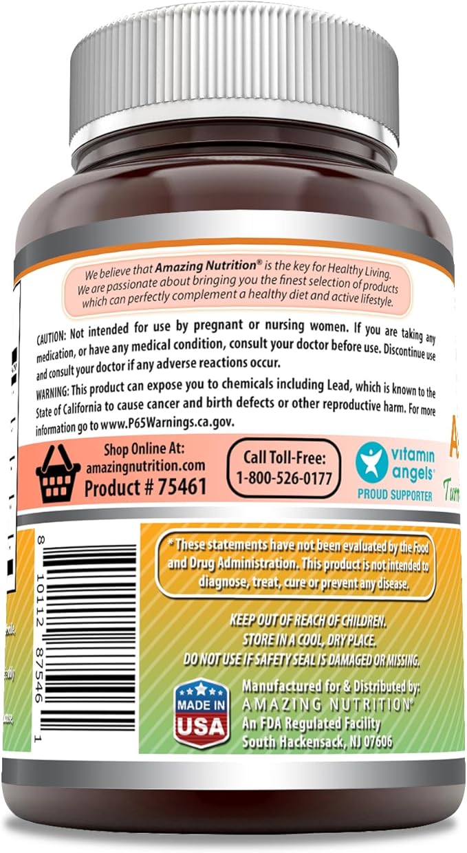 Amazing Formulas Ashwagandha Supplement | Contains Turmeric, Ginger, Rhodiola, & Black Pepper | 5200 Mg Per Serving | Veggie Capsules | Non-GMO | Gluten-Free | Made in USA (1 Pack, 120 Count)