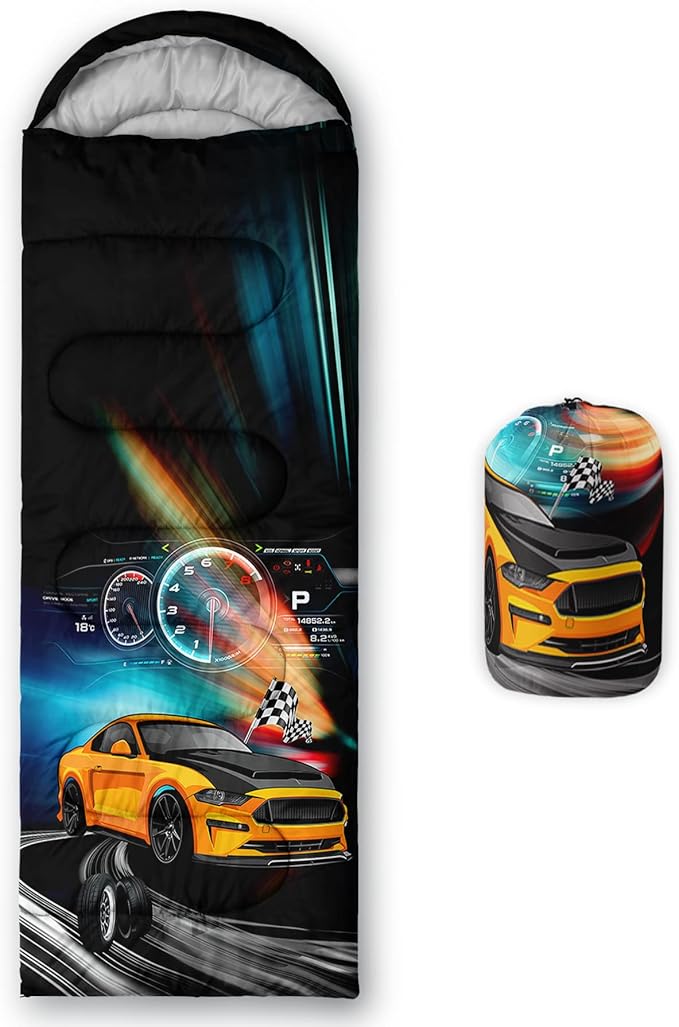 Axolotl Unicorn Sleeping Bag for Kids Boys Girls–Lightweight Warm Cold Weather Sleeping Bags,Waterproof Portable Sleeping Bag with Compression Sack for Camping Backpacking Outdoor Indoor