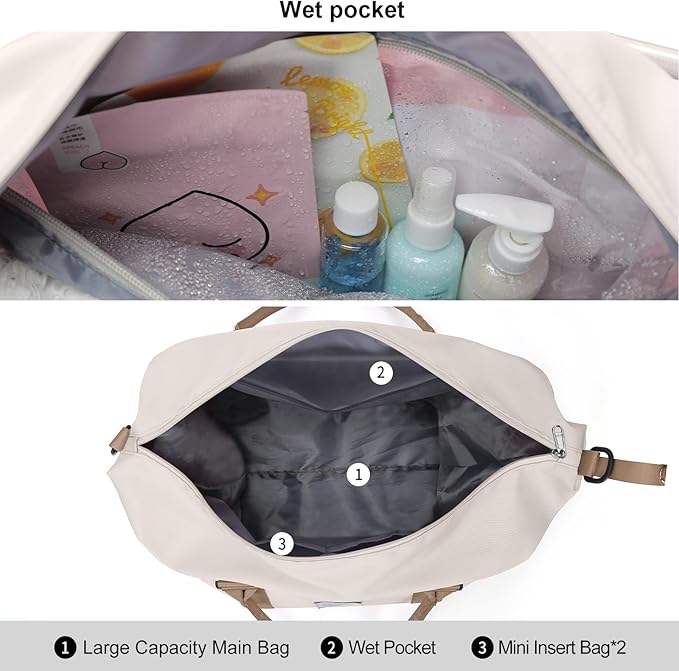 Travel Duffel Bag,Sports Tote Gym Bag,Shoulder Weekender Overnight Bag for Women