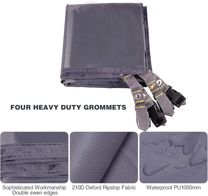 REDCAMP Lightweight Tent Footprint for 1-2 Person Tent, 87"x55" Multifunctional Waterproof Camping Tarp for Outdoor Hiking