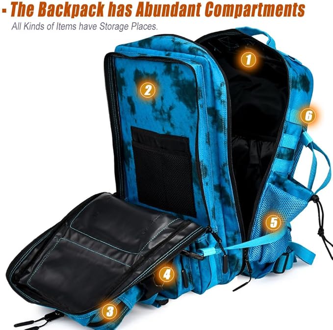 Military Tactical Backpack 45L Large Tactical Backpack for Men, Hiking Rucksack With Bottle Holder