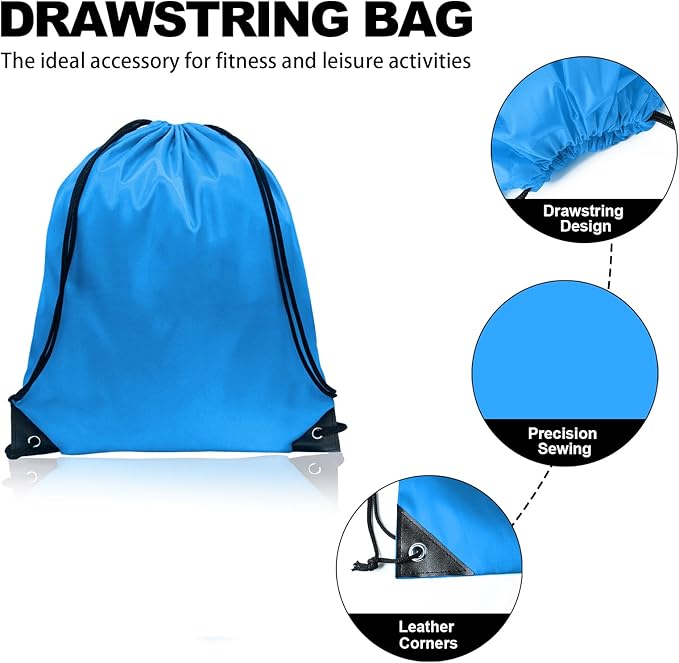 Drawstring Bags, Drawstring Backpack Nylon Backpack Draw String Bags Pack Bulk Cinch Sack Drawstring Gym Bag Drawstring Backpack for Sport, Traveling, Team (20 Colors, 60Pcs)