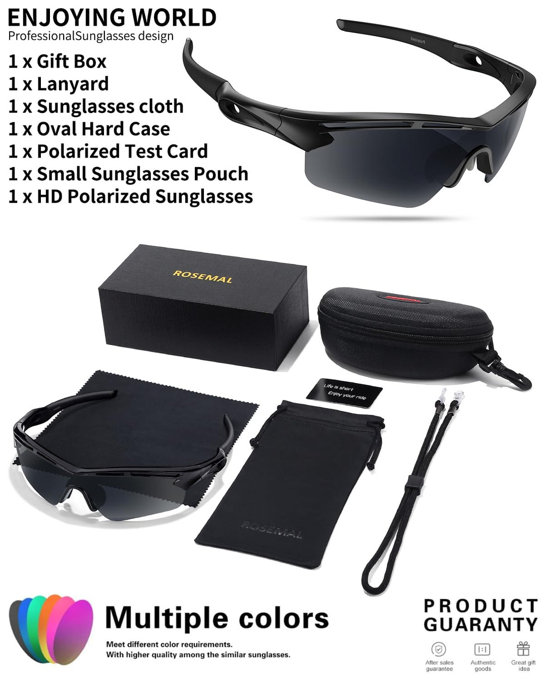 Polarized Sports Sunglasses for Men Women Youth Baseball Cycling Running Driving Fishing Tennis Golf Motor TAC UV400 TR90